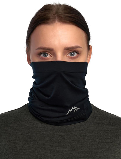 Merino Wool Ski Neck Gaiter - Face Mask Neck Warmer for Men & Women