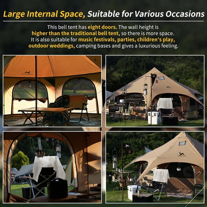 Canvas Tent with Stove Jack Bell Tent for Camping Luxury Glamping Yurt Tent 16.4Ft Dia