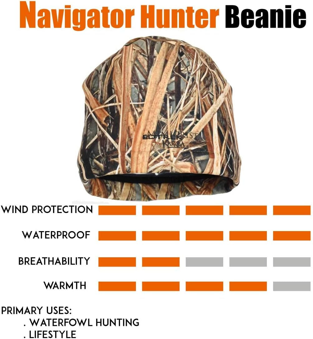 Waterproof and Windproof Reversible Camo Beanie - Timber and Blaze Orange Camo Hunting Hat