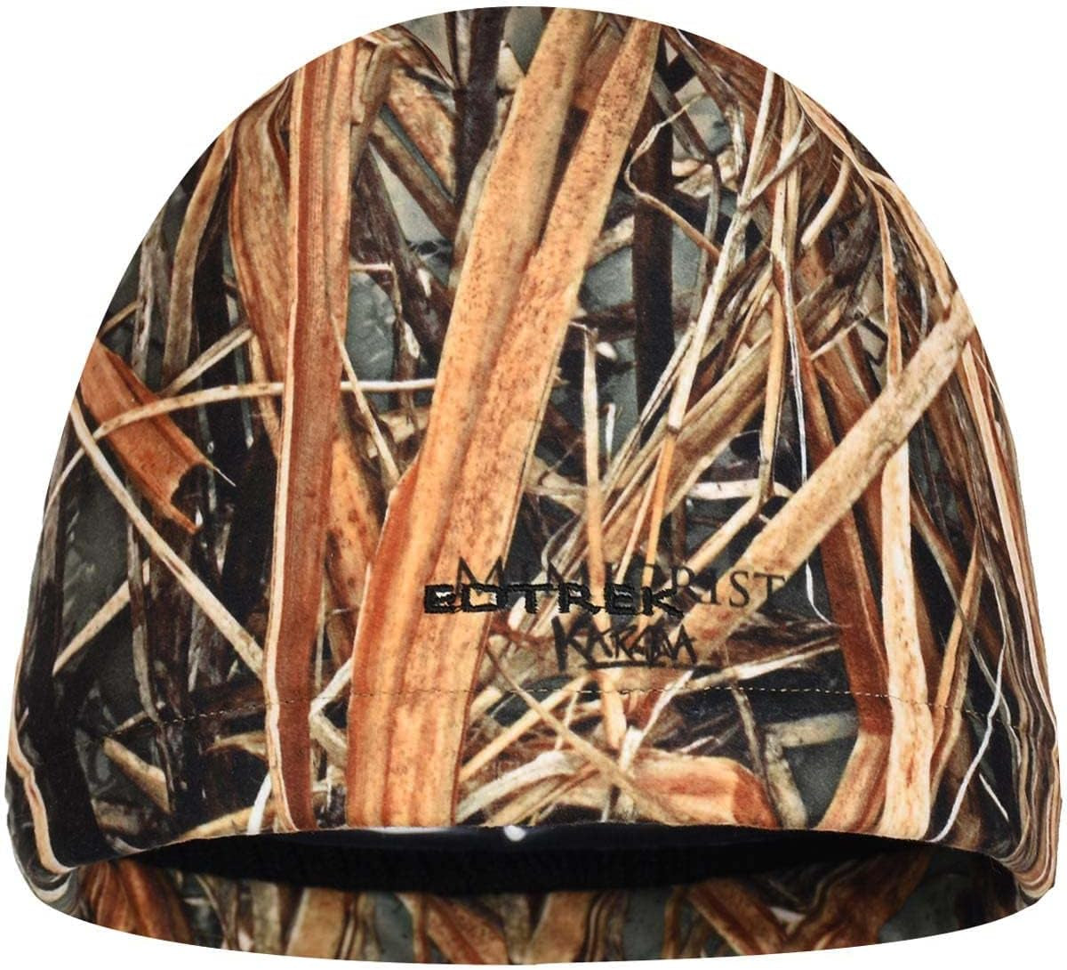 Waterproof and Windproof Reversible Camo Beanie - Timber and Blaze Orange Camo Hunting Hat