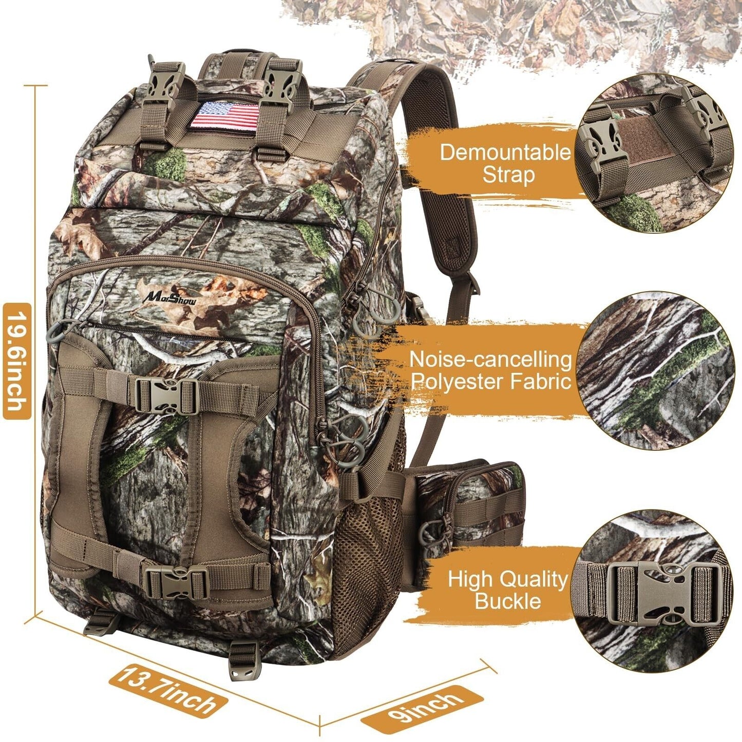 Hunting Backpack, Outdoor Hunting Pack with Rifle Holder, Hunting Backpacks F...