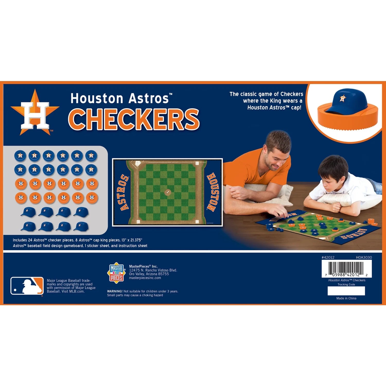 Officially Licensed MLB Houston Astros Checkers Board Game for Families and Kids Ages 6 and Up