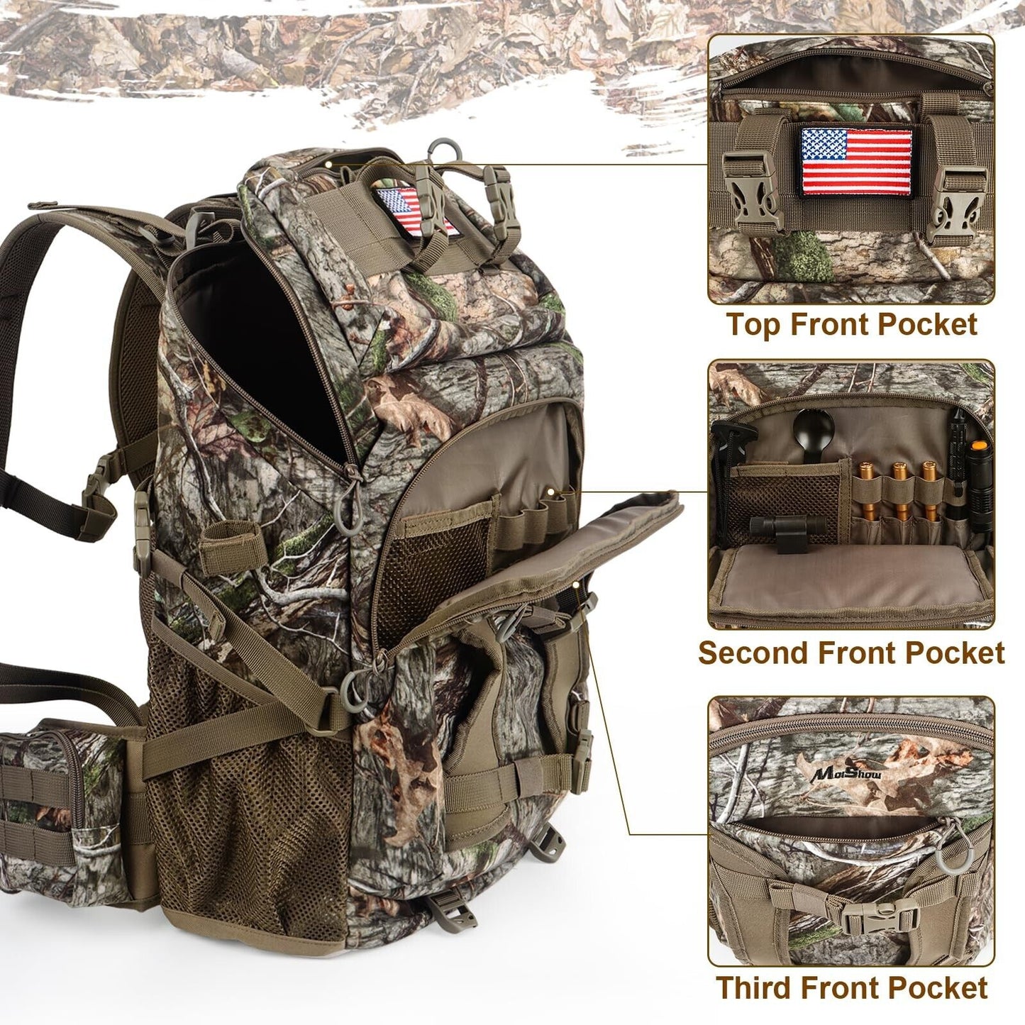 Hunting Backpack, Outdoor Hunting Pack with Rifle Holder, Hunting Backpacks F...