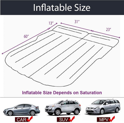 Inflatable Car Mattress, Car Bed for Back Seat, Car Air Mattress with Auto Air Pump, Portable Camping Mattress, Sleeping Pad (SUV Black)