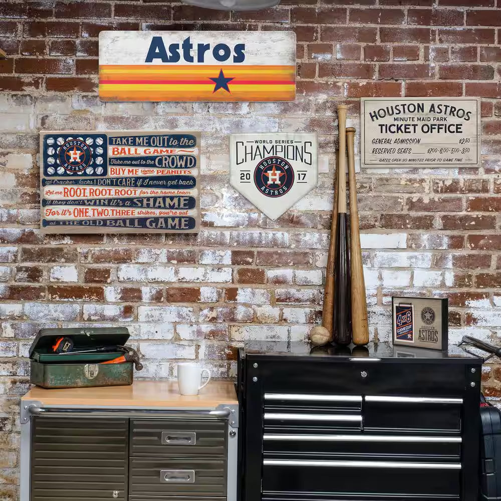 Houston Astros round Baseball Metal Sign