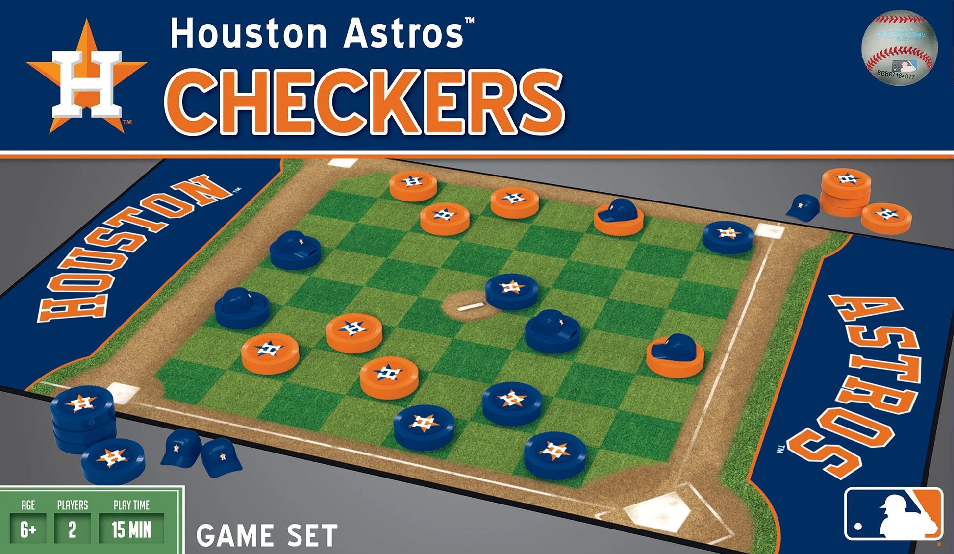 Officially Licensed MLB Houston Astros Checkers Board Game for Families and Kids Ages 6 and Up